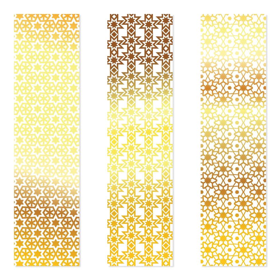 Islamic middle east pattern golden set vector
