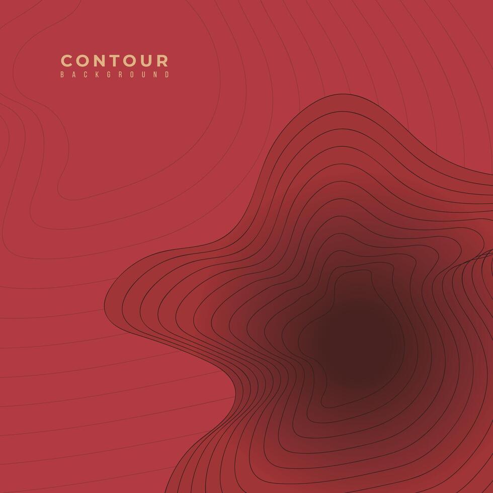 abstract contour effect background illustration design red vector