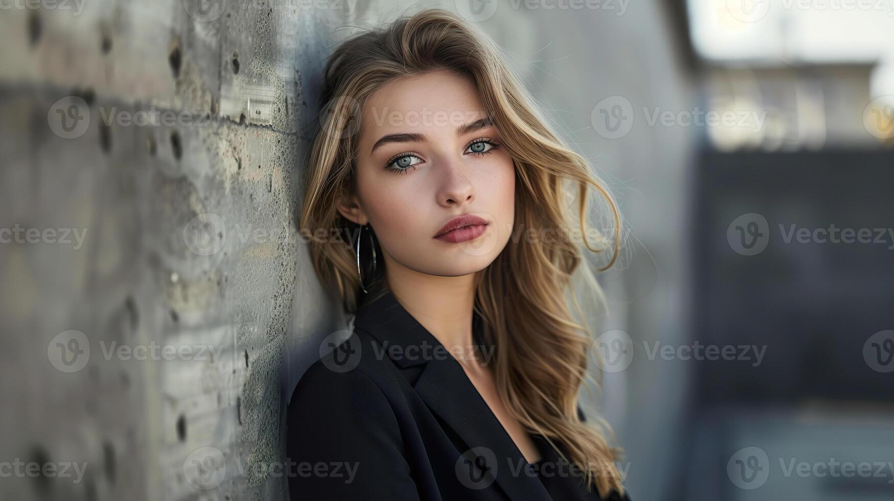 Urban Elegance Portrait of a Modern Woman photo