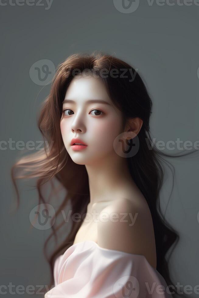 Portrait of beautiful young aisan woman photo