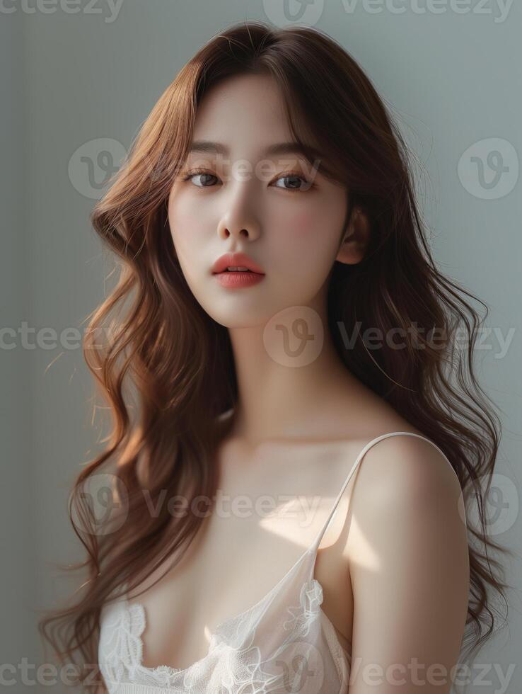 Portrait of beautiful young aisan woman photo