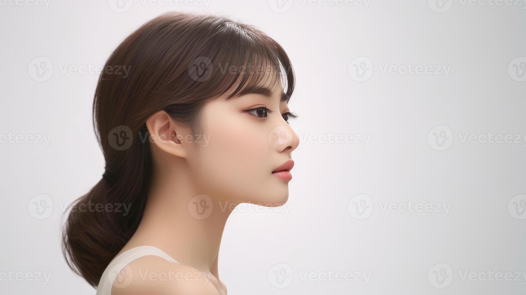 Portrait of beautiful young aisan woman. Cosmetic concept. photo
