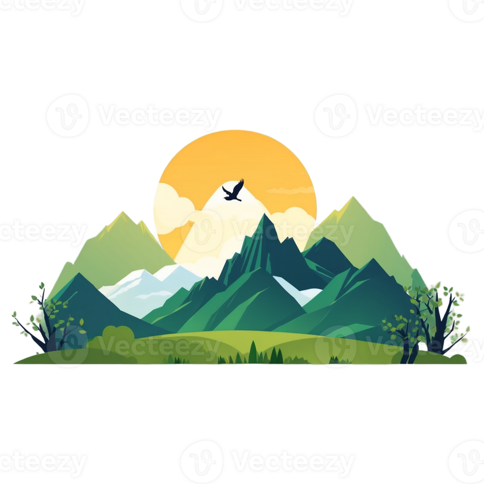 Green mountains graphics png