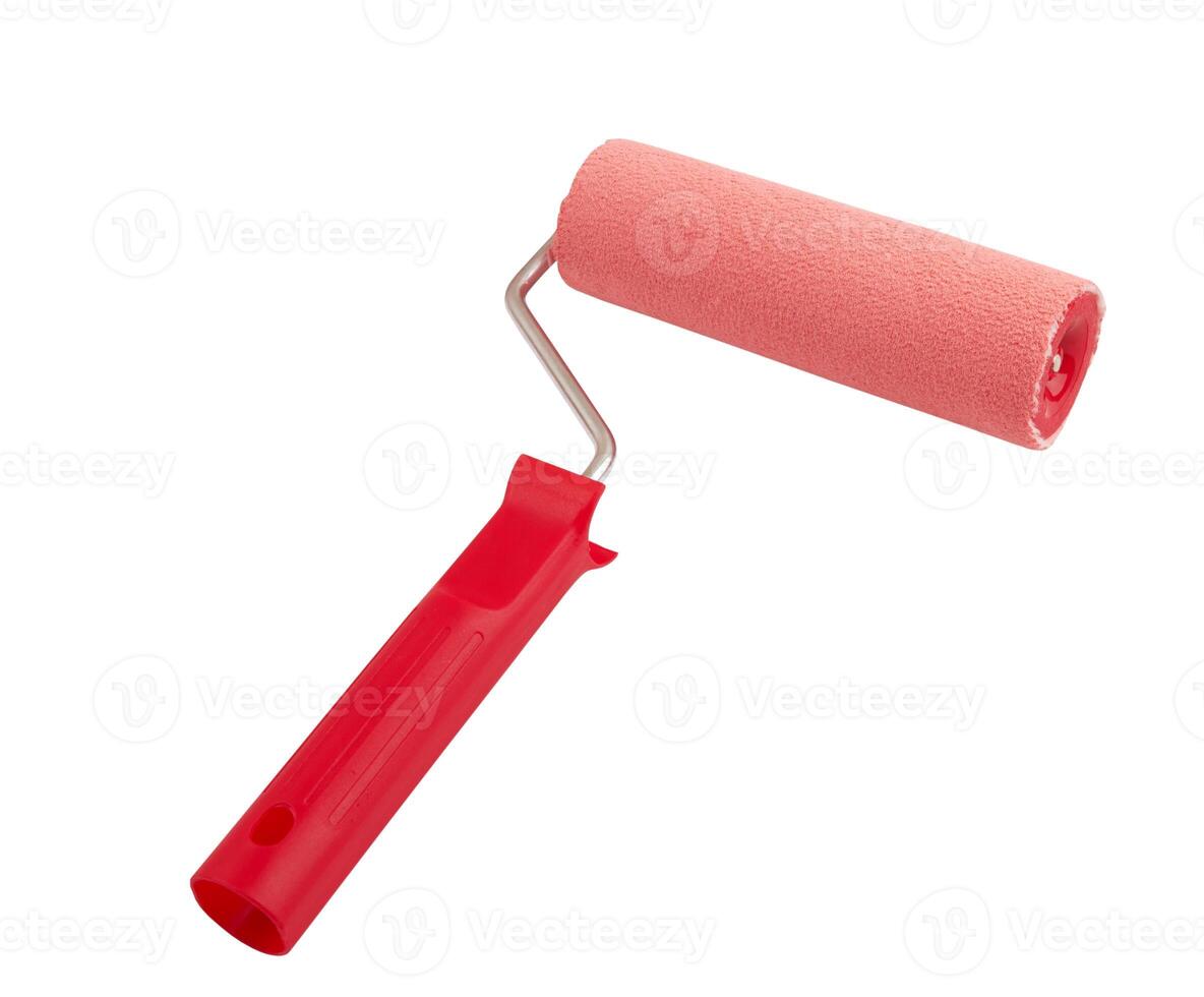 paint roller on white photo