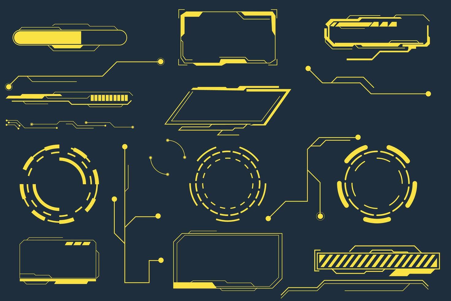futuristic digital technology frame, modern style shape for technology elements. collection vector