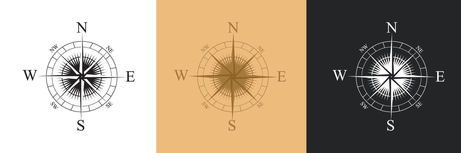compass direction with cardinal points vector