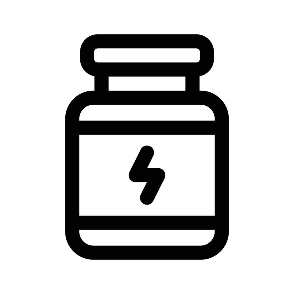 Premium icon of protein jar, energy booster, protein supplements vector
