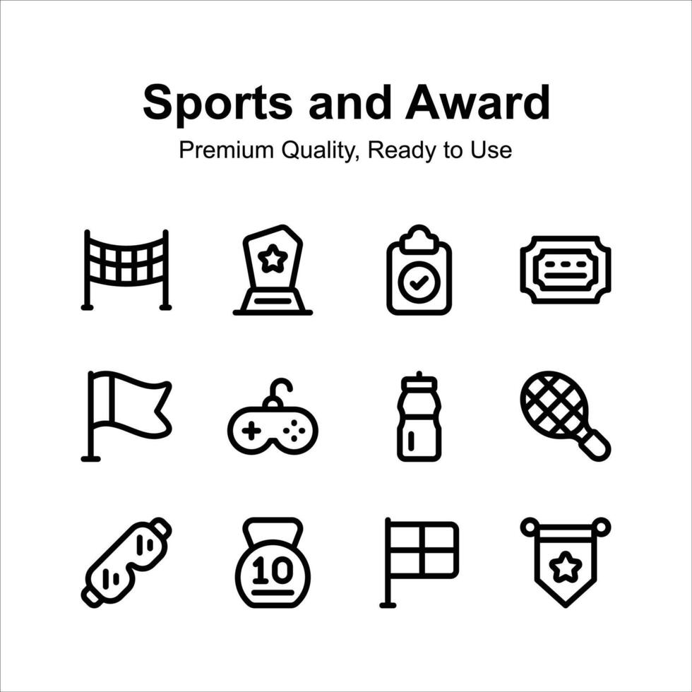 Have a look at amazing icons set of sports and awards in modern style vector
