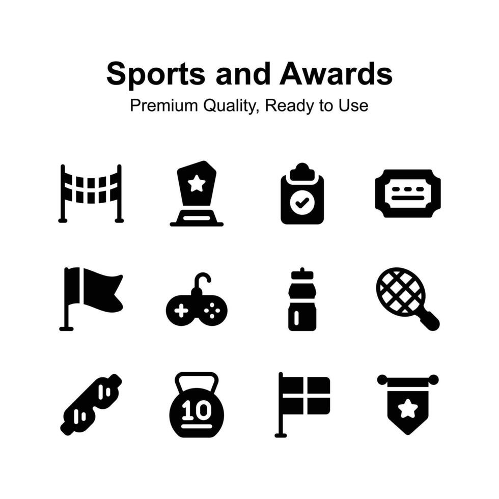 Have a look at amazing icons set of sports and awards in modern style vector