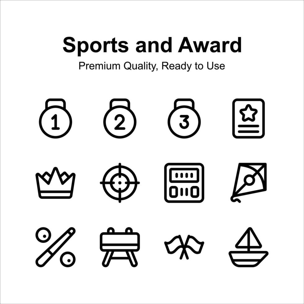 Take a look at creative icons set of sports and awards vector