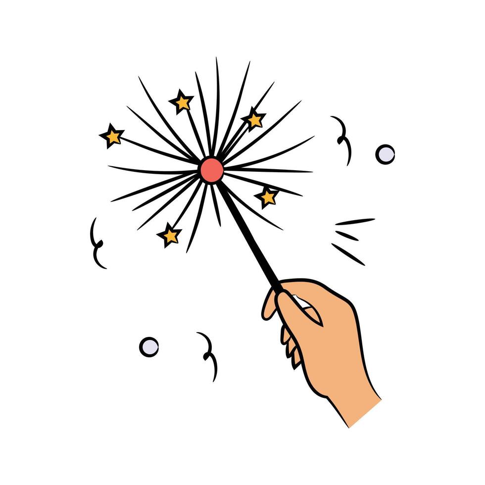 Beautifully designed doodle icon of sparklet vector