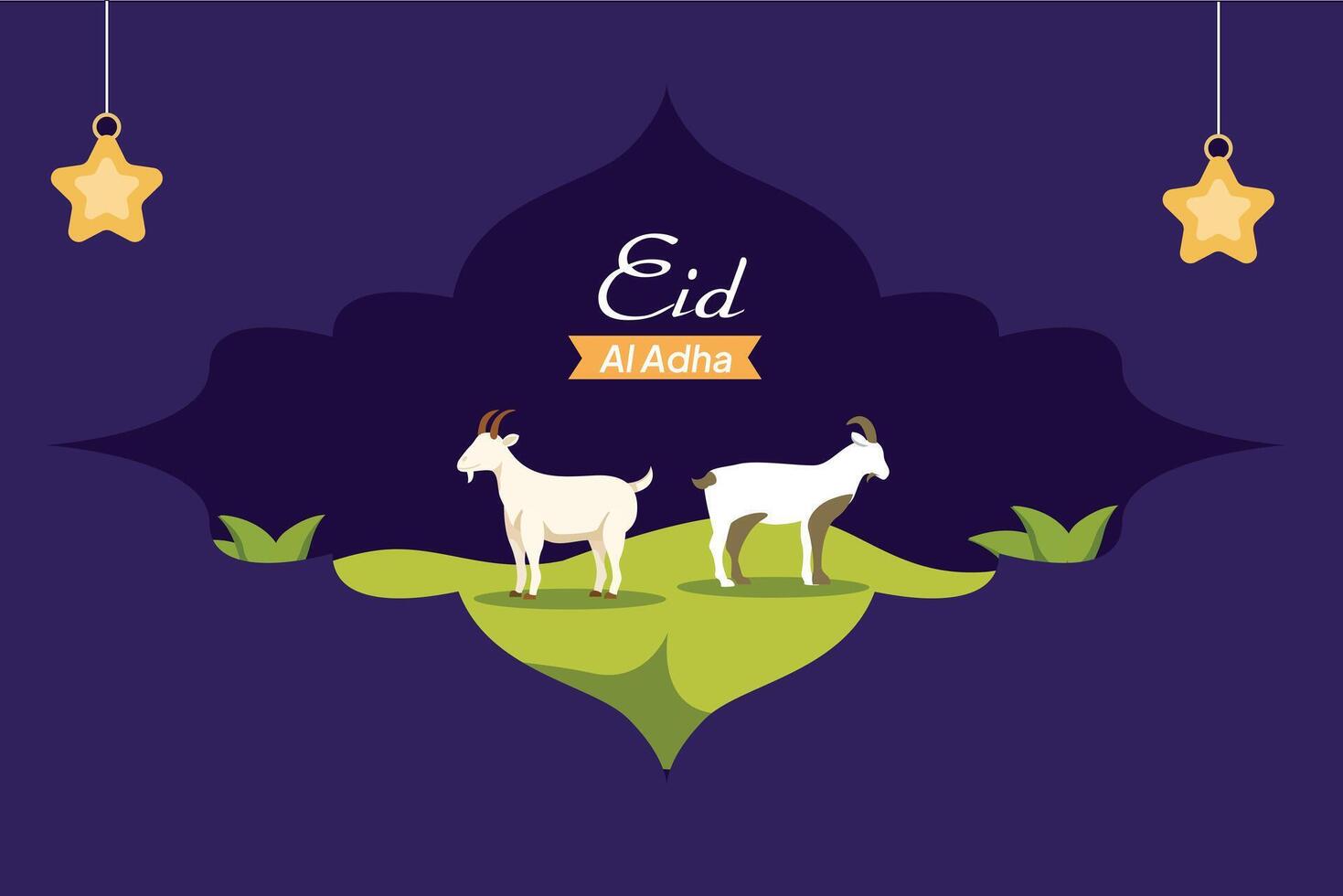 Happy Eid Adha concept. Colored flat illustration isolated. vector