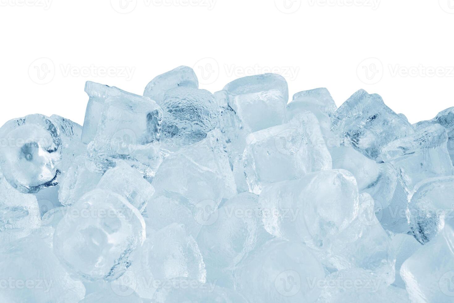 Ice cubes on white photo