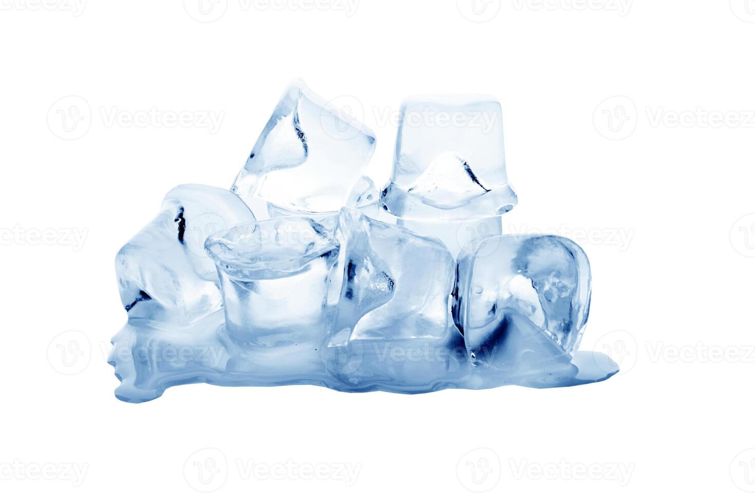 Ice cubes on white photo