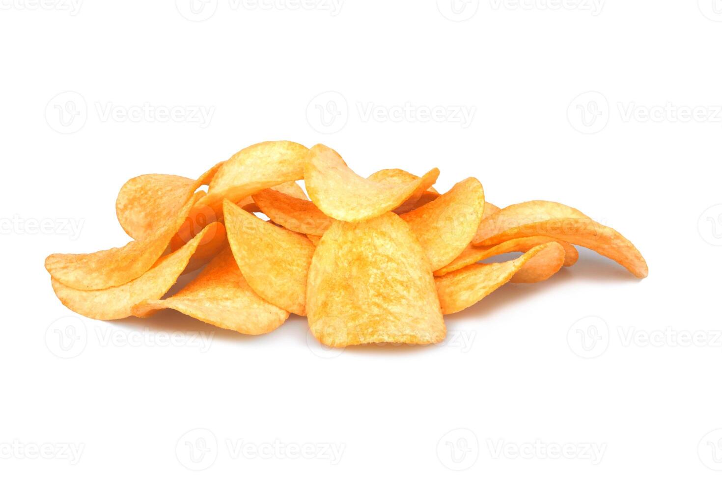 Potato chips on white photo