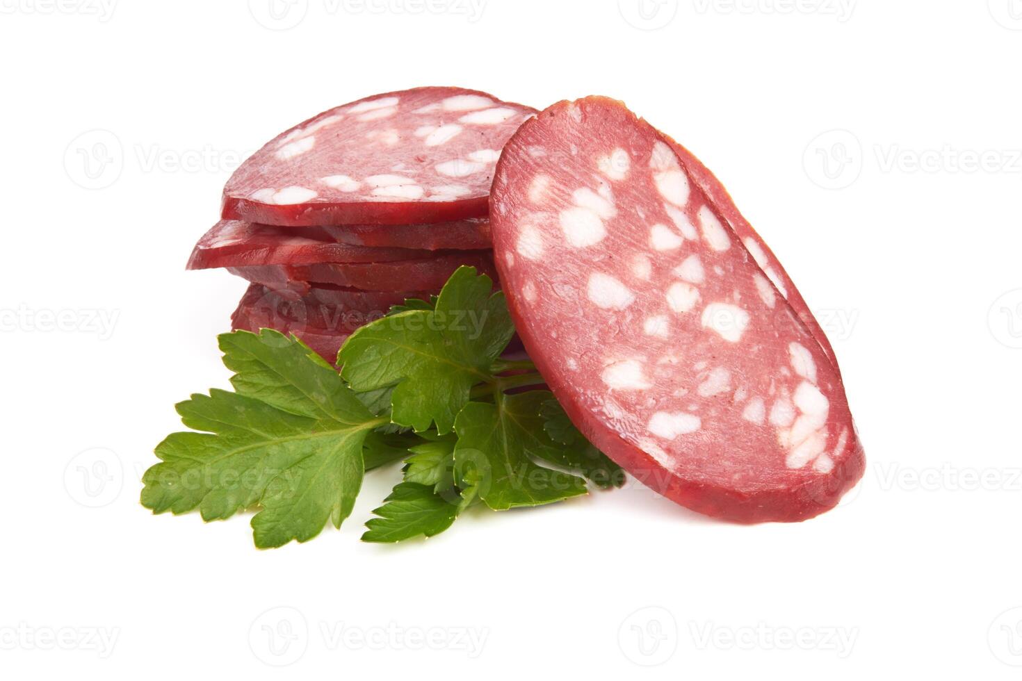 salami on white photo