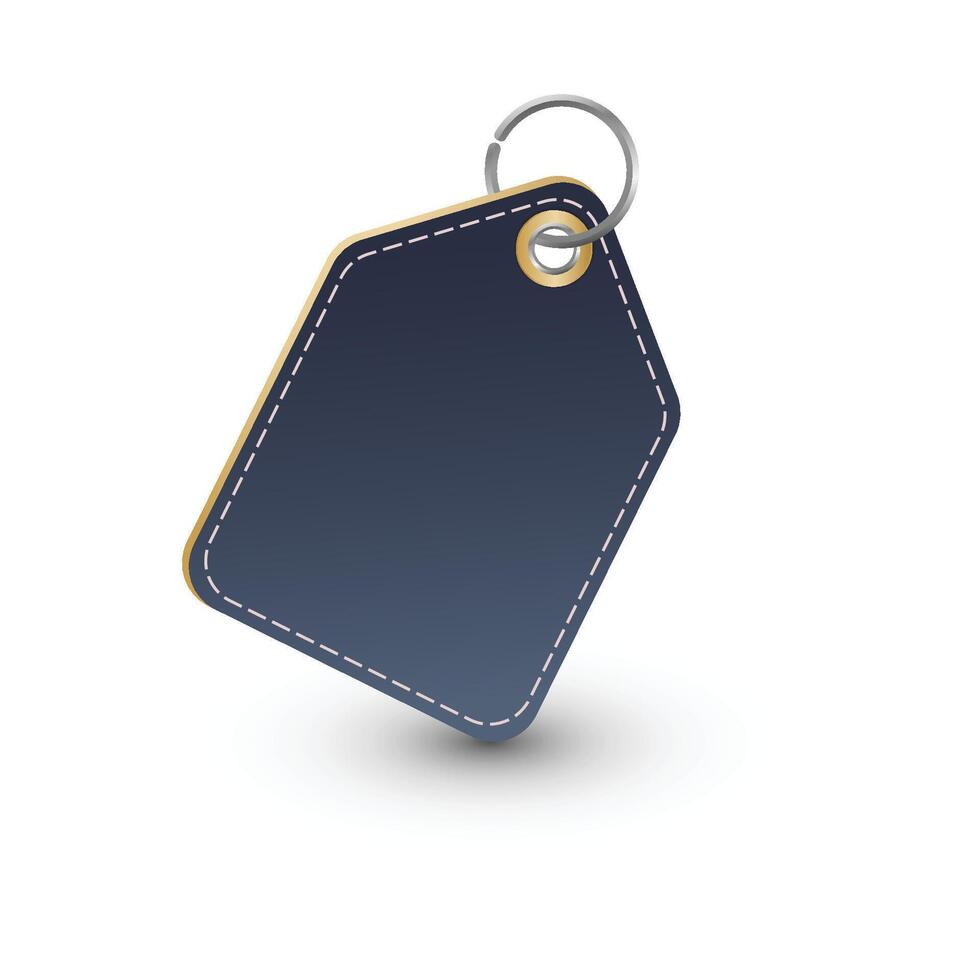 Tag with ring isolated on transparent background. Cardboard label, paper sale or gift empty sticker and string. blank realistic price banner template, promo offer mockup.. vector