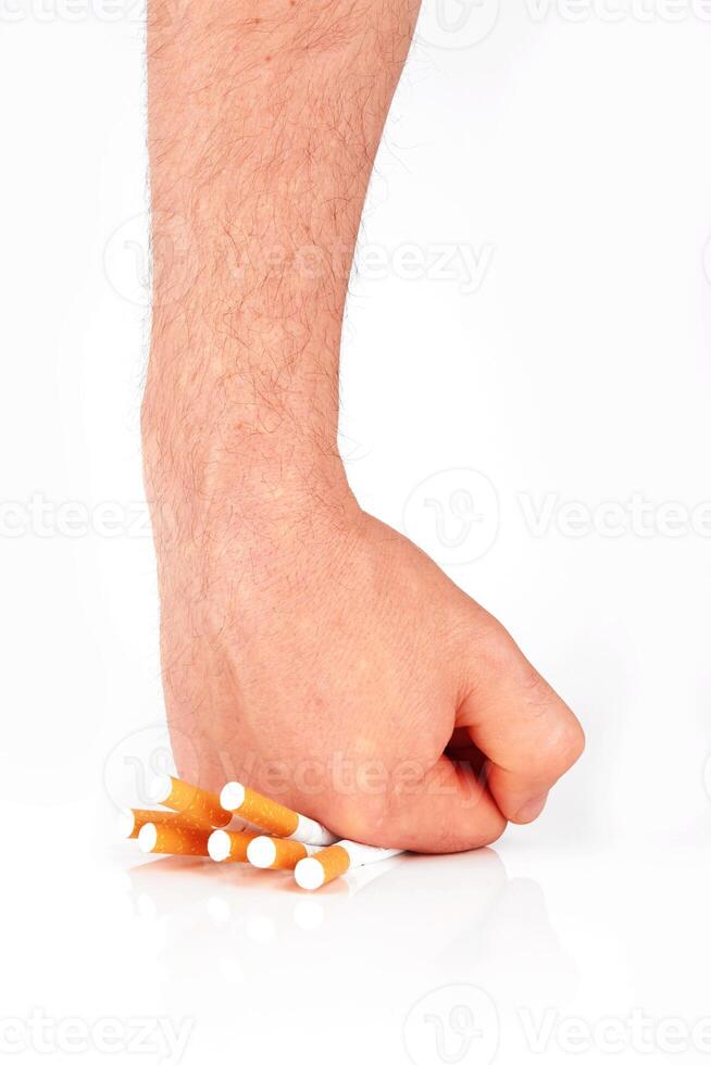 stop smoking on white photo