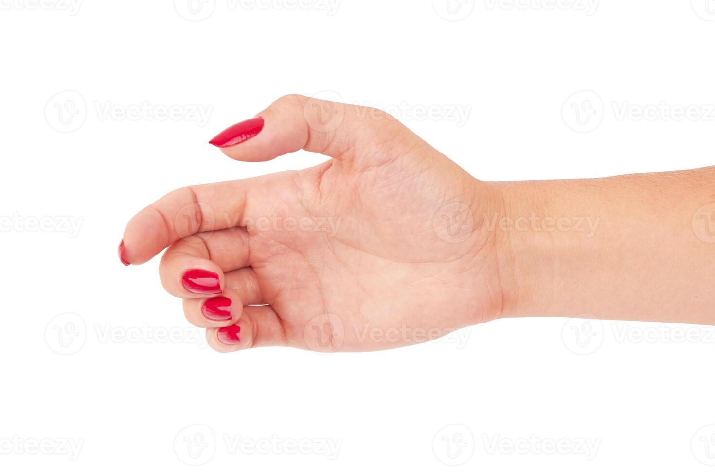 Hand on white photo