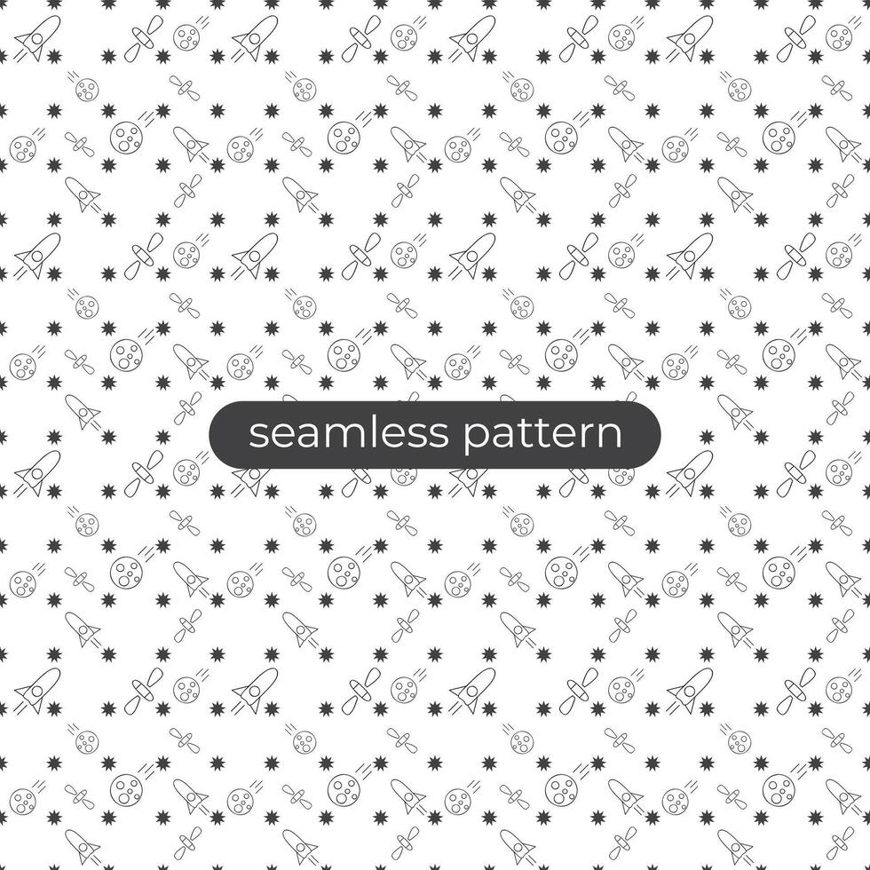 space and astronomy pattern design background with seamless patern style vector