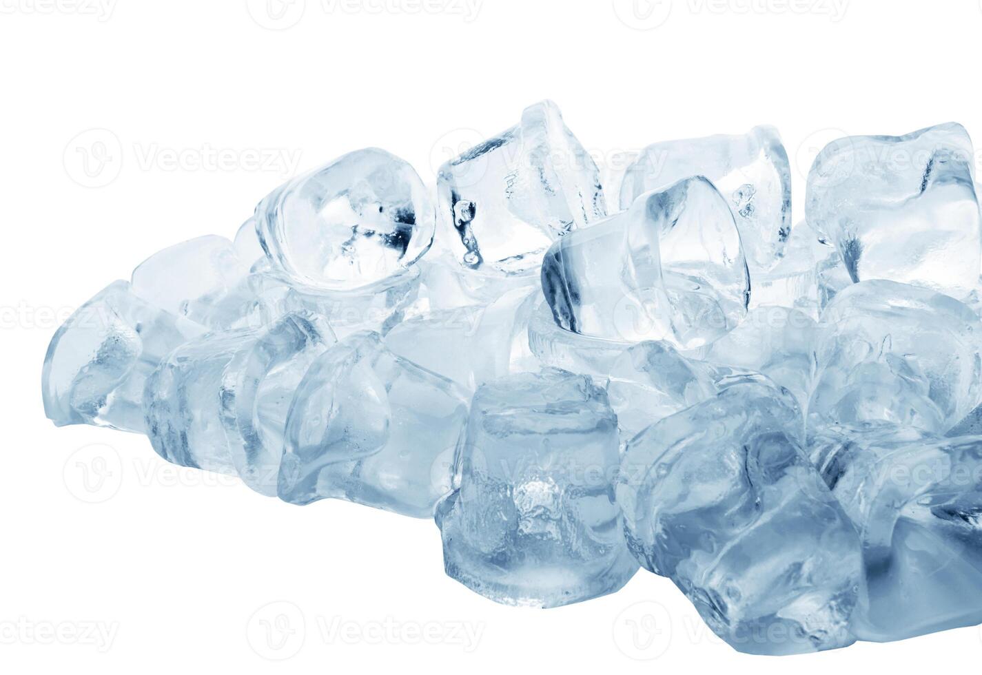 Ice cubes on white photo