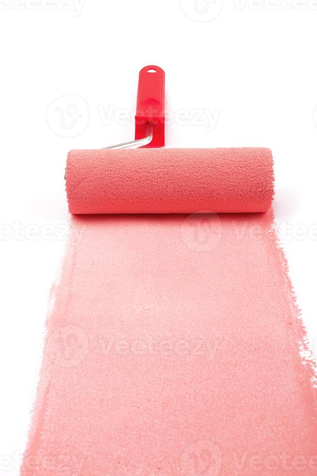 paint roller on white photo
