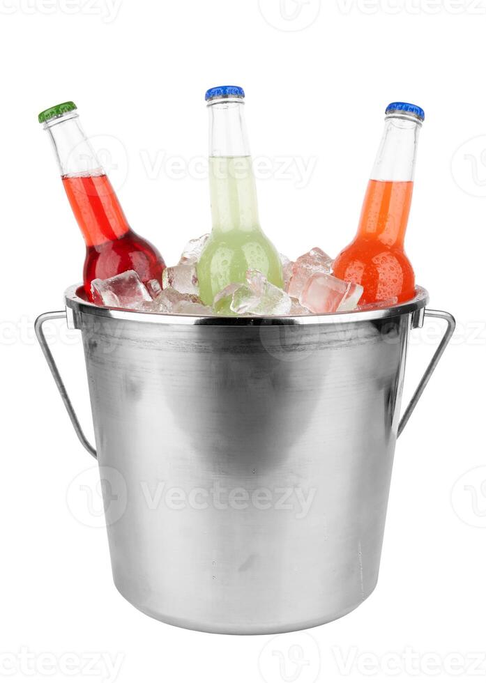 bottles in bucket photo