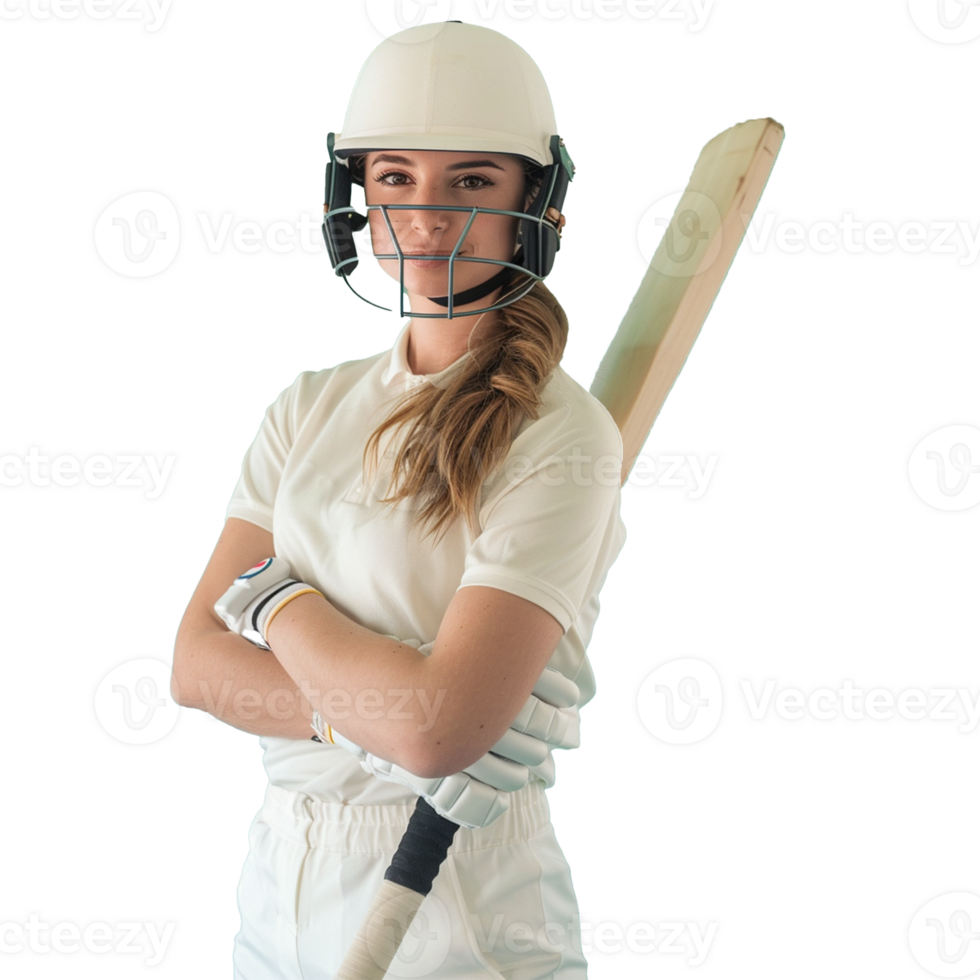 Cricket player isolated on transparent background png