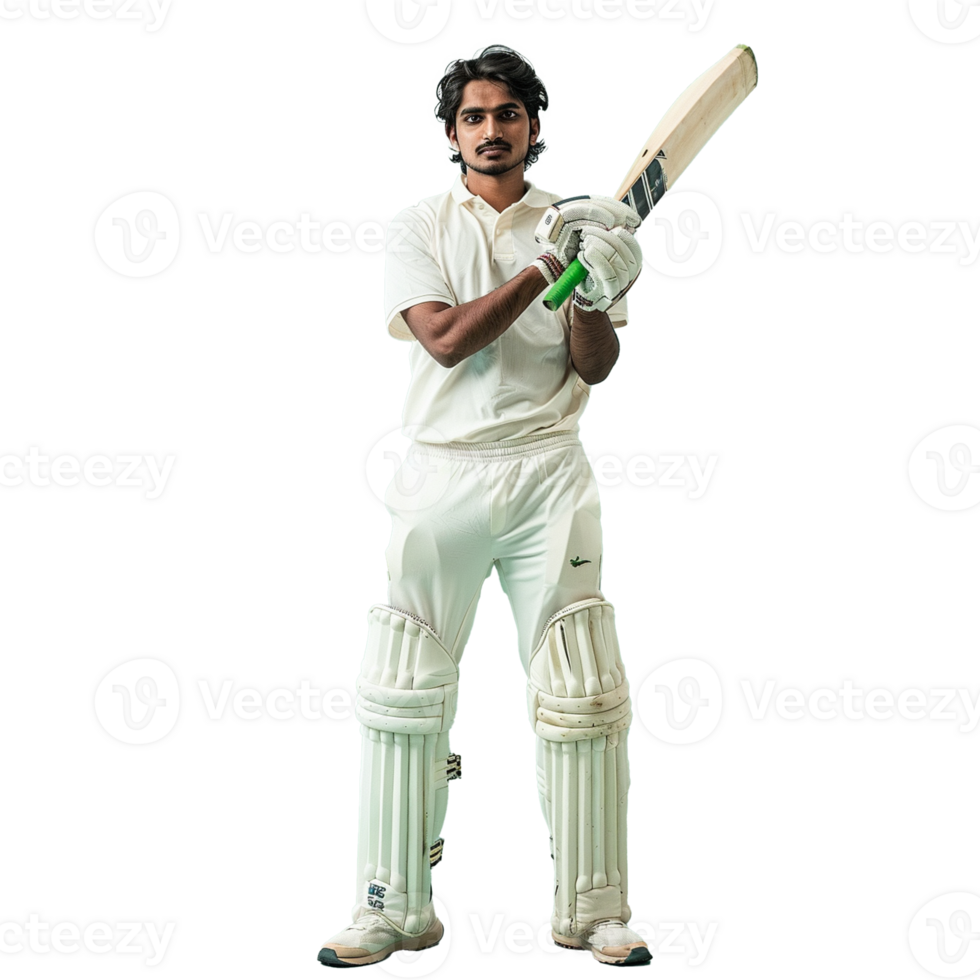 A Cricket Player with a Bat isolated on transparent background png