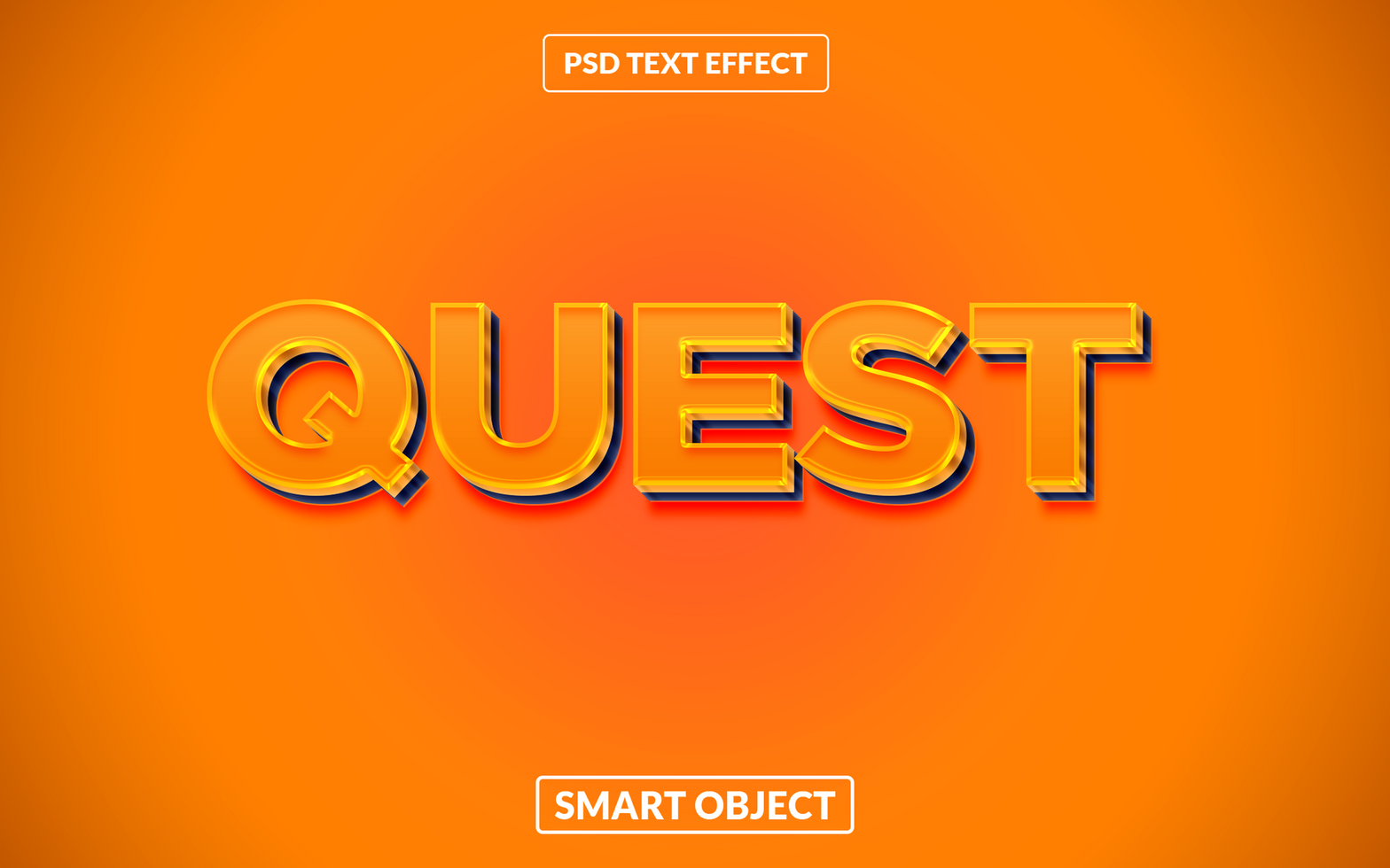 QUEST 3d editable text effect psd