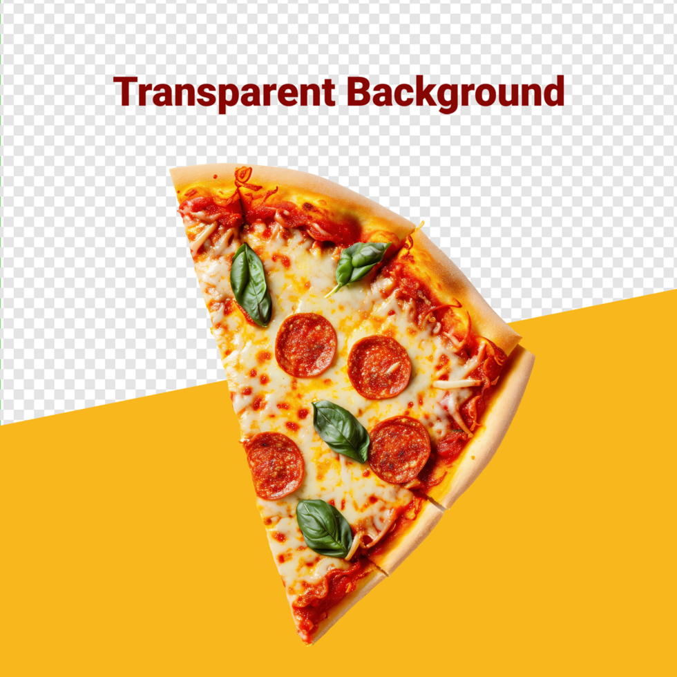 Delicious baked Pizza slice transparent background psd