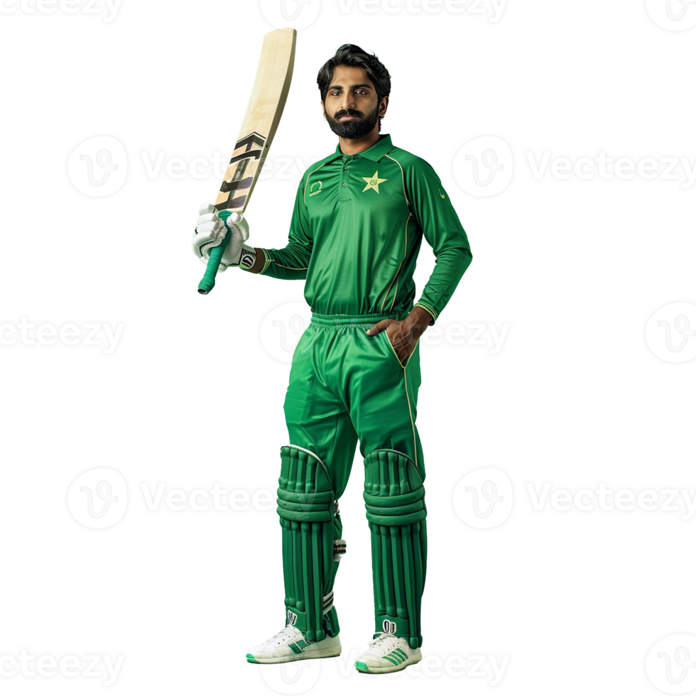 A Cricket Player with a Bat isolated on transparent background png