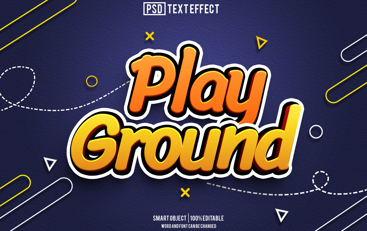 play ground text effect, font editable, typography, 3d text. psd