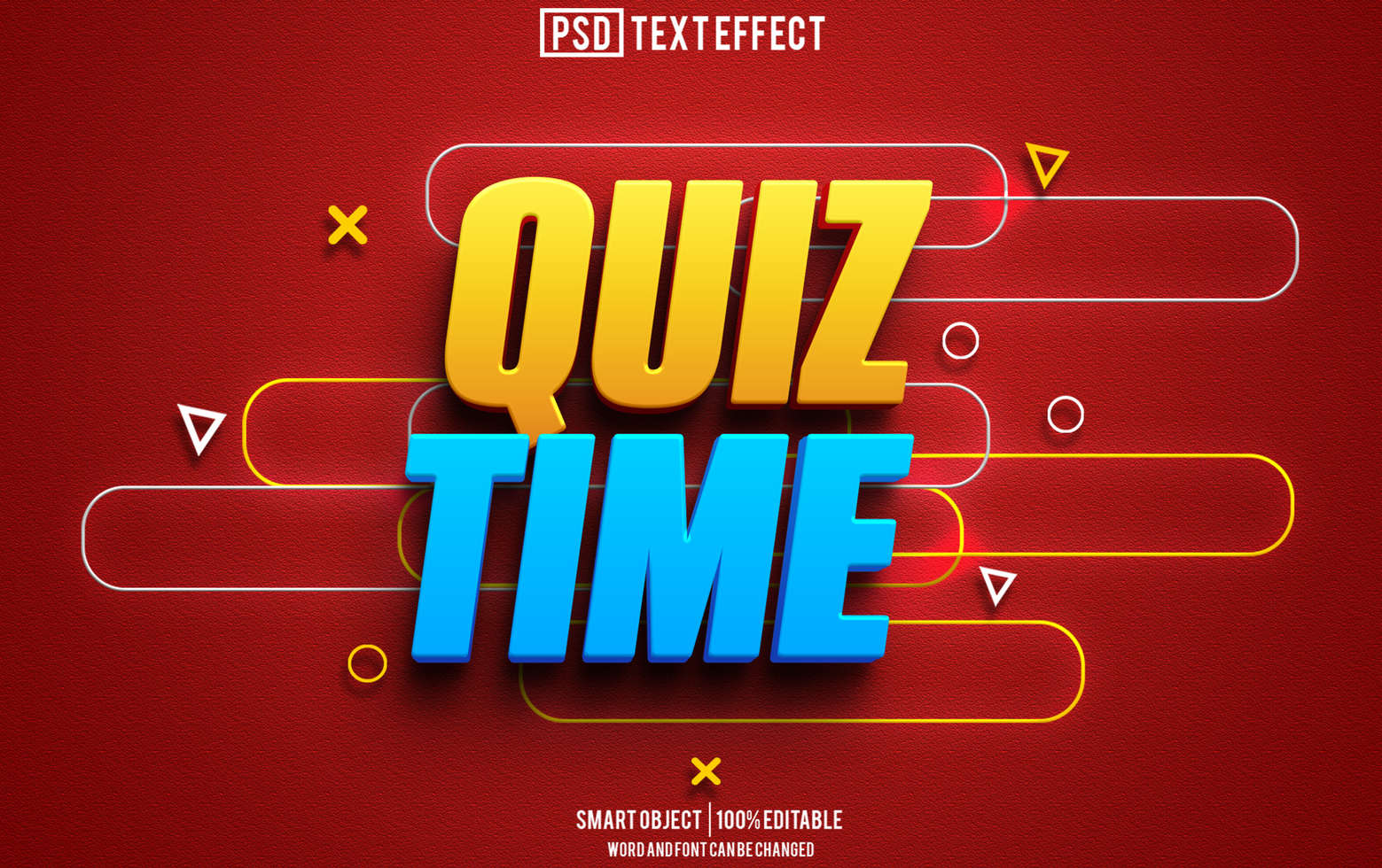 quiz time text effect, font editable, typography, 3d text psd