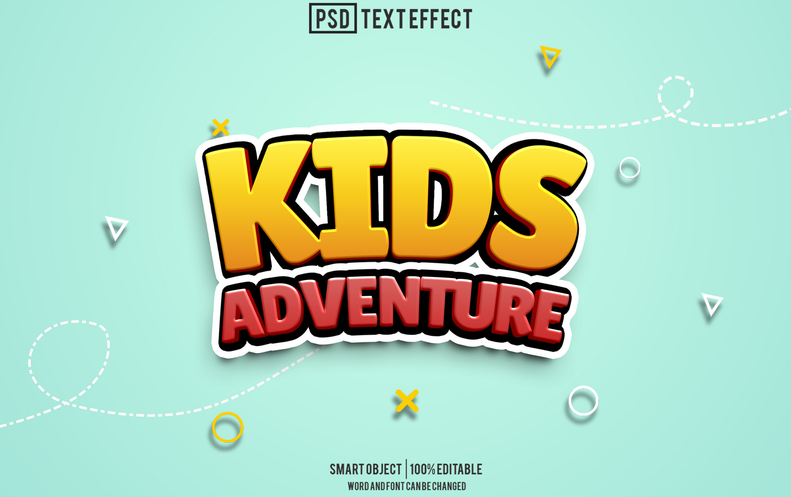 kids adventure text effect, font editable, typography, 3d text psd