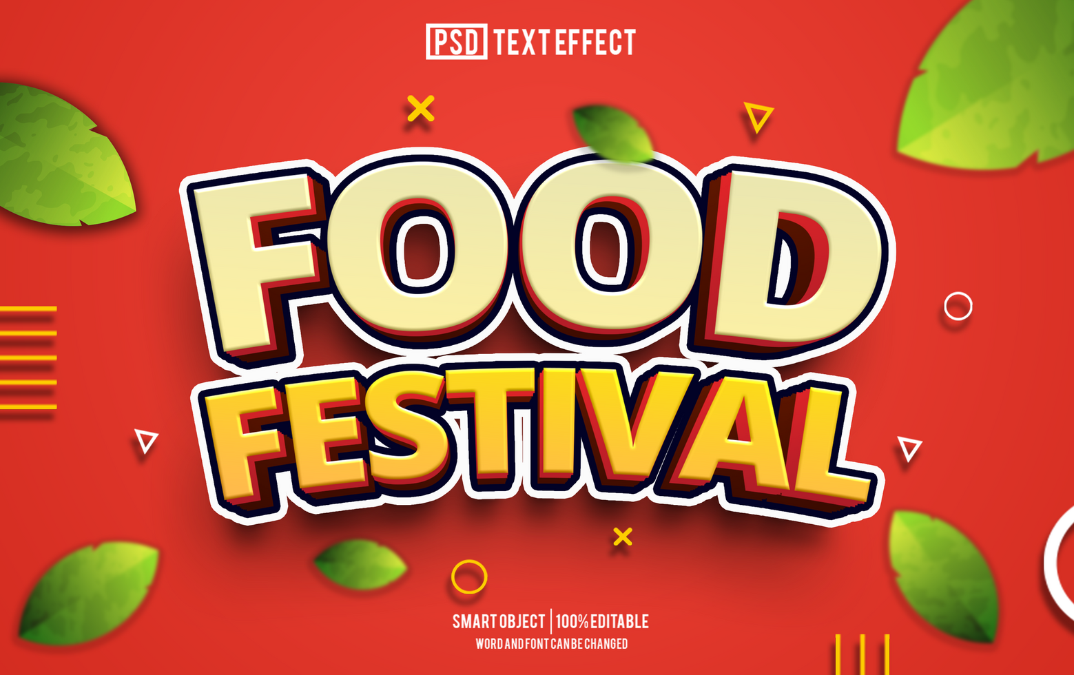food festival text effect, font editable, typography, 3d text psd