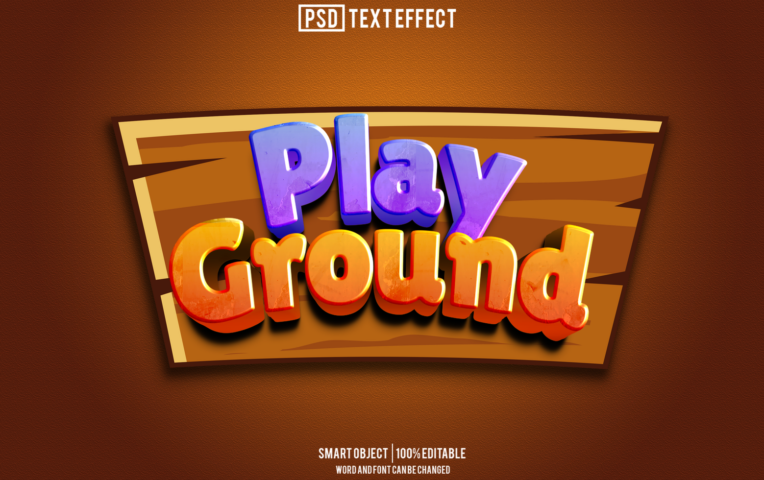 play ground text effect, font editable, typography, 3d text. psd