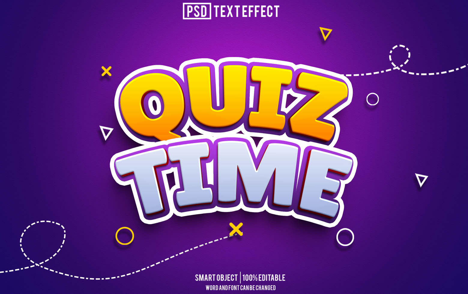 quiz time text effect, font editable, typography, 3d text psd
