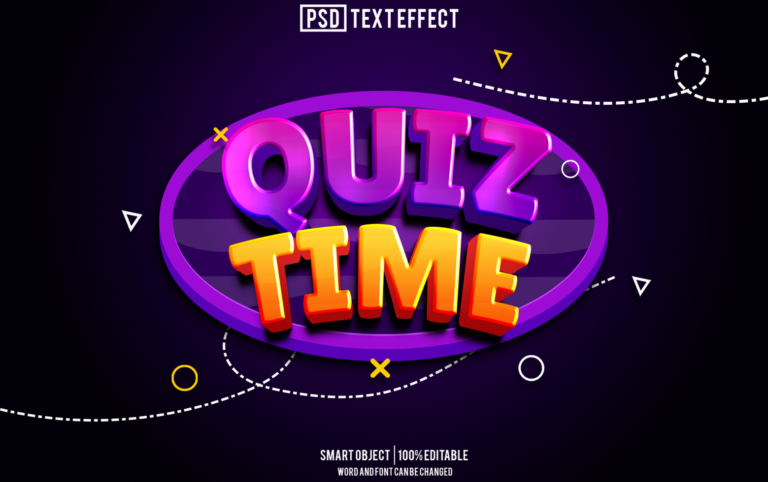quiz time text effect, font editable, typography, 3d text psd
