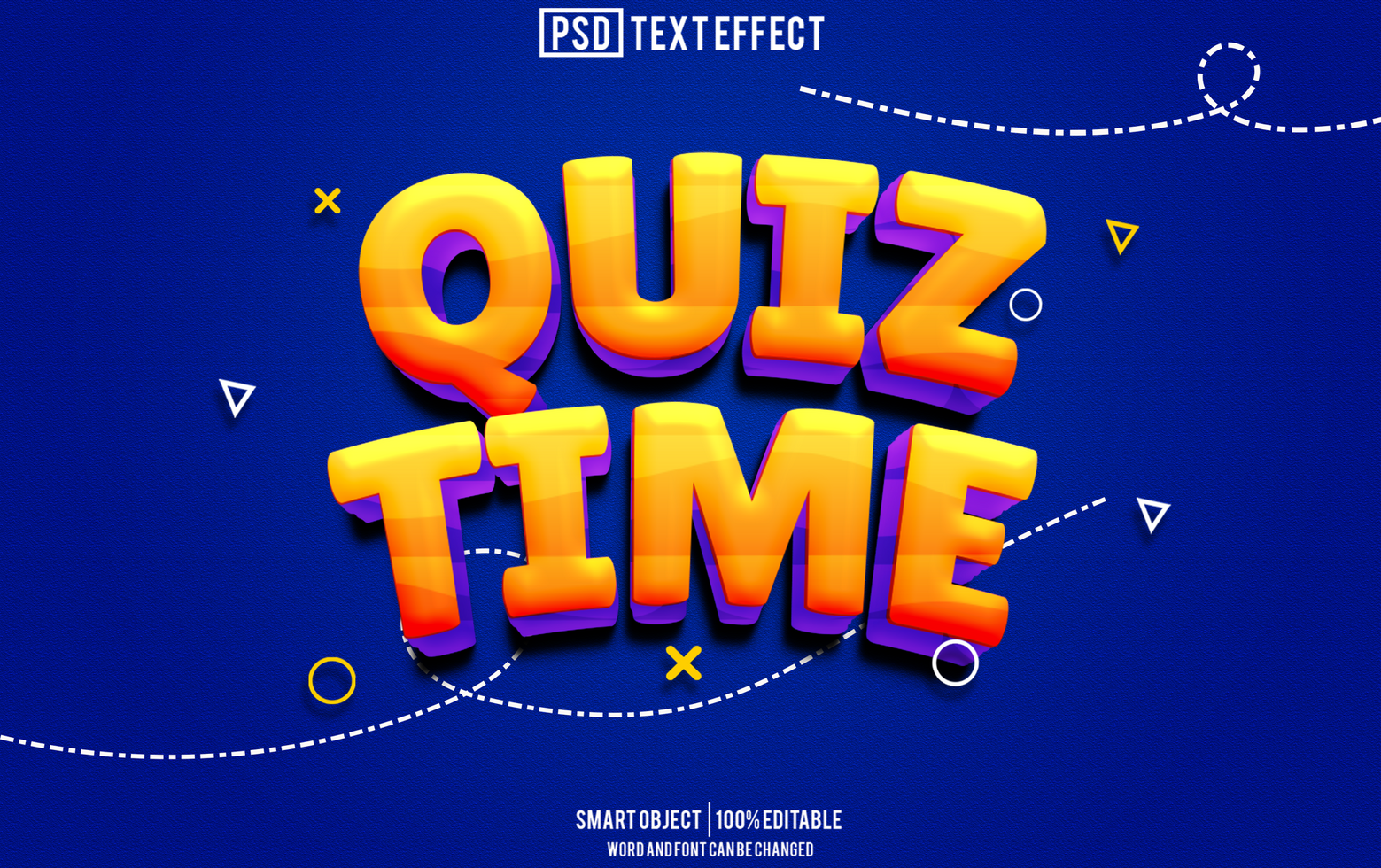 quiz time text effect, font editable, typography, 3d text psd