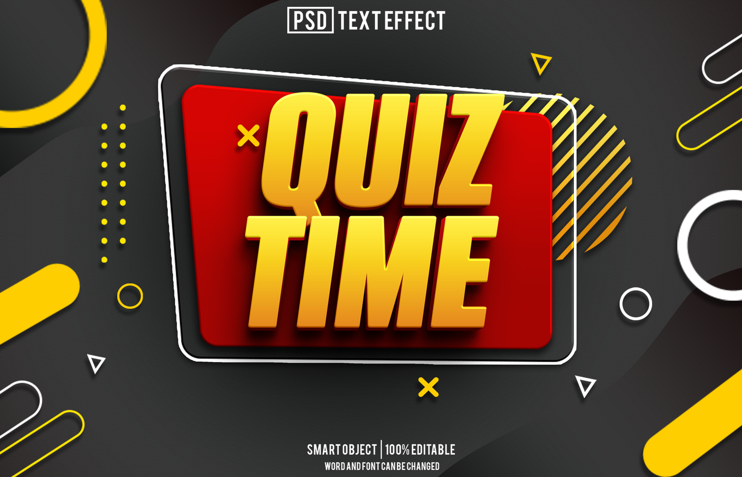 quiz time text effect, font editable, typography, 3d text psd