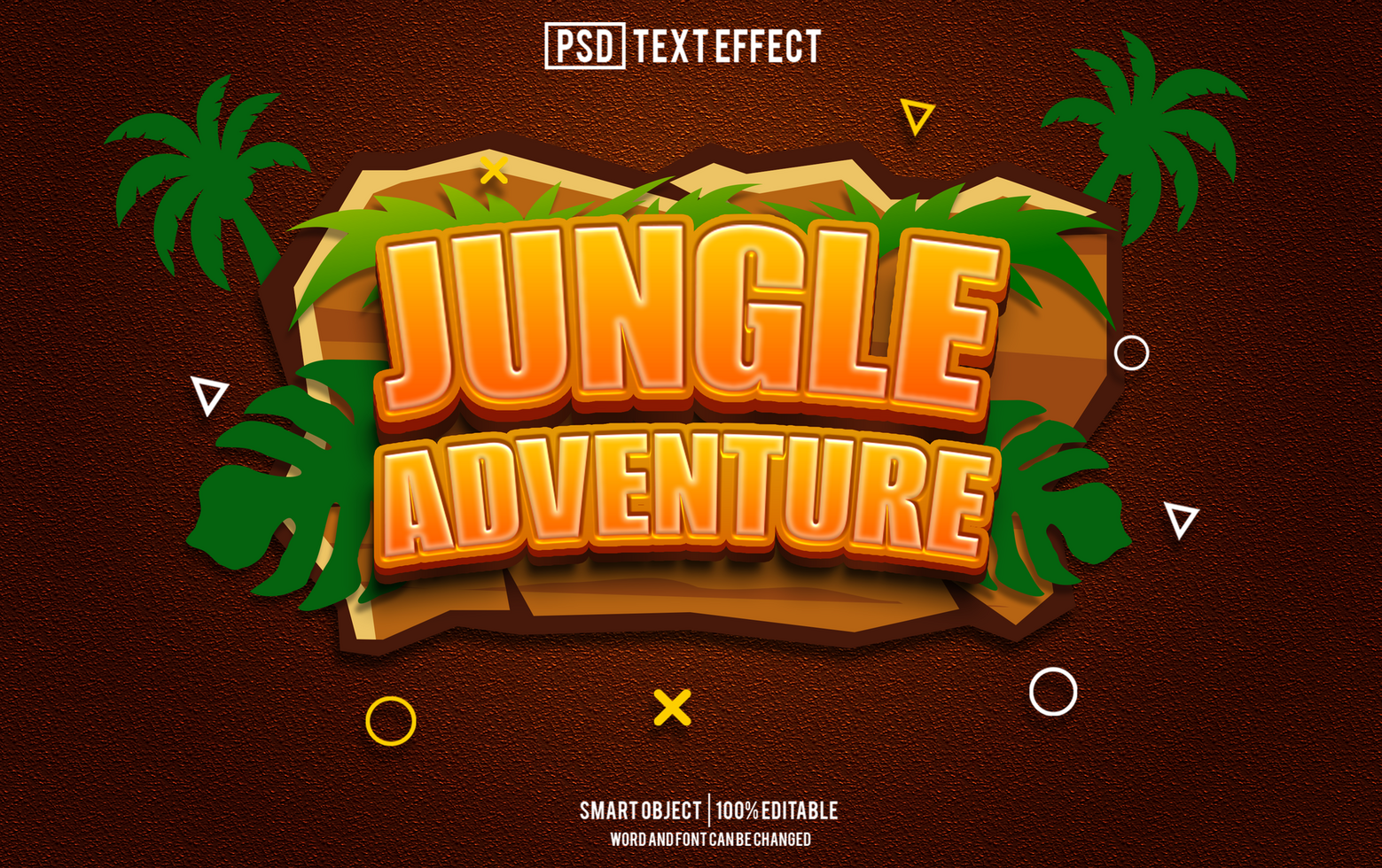 jungle adventure text effect, font editable, typography, 3d text psd