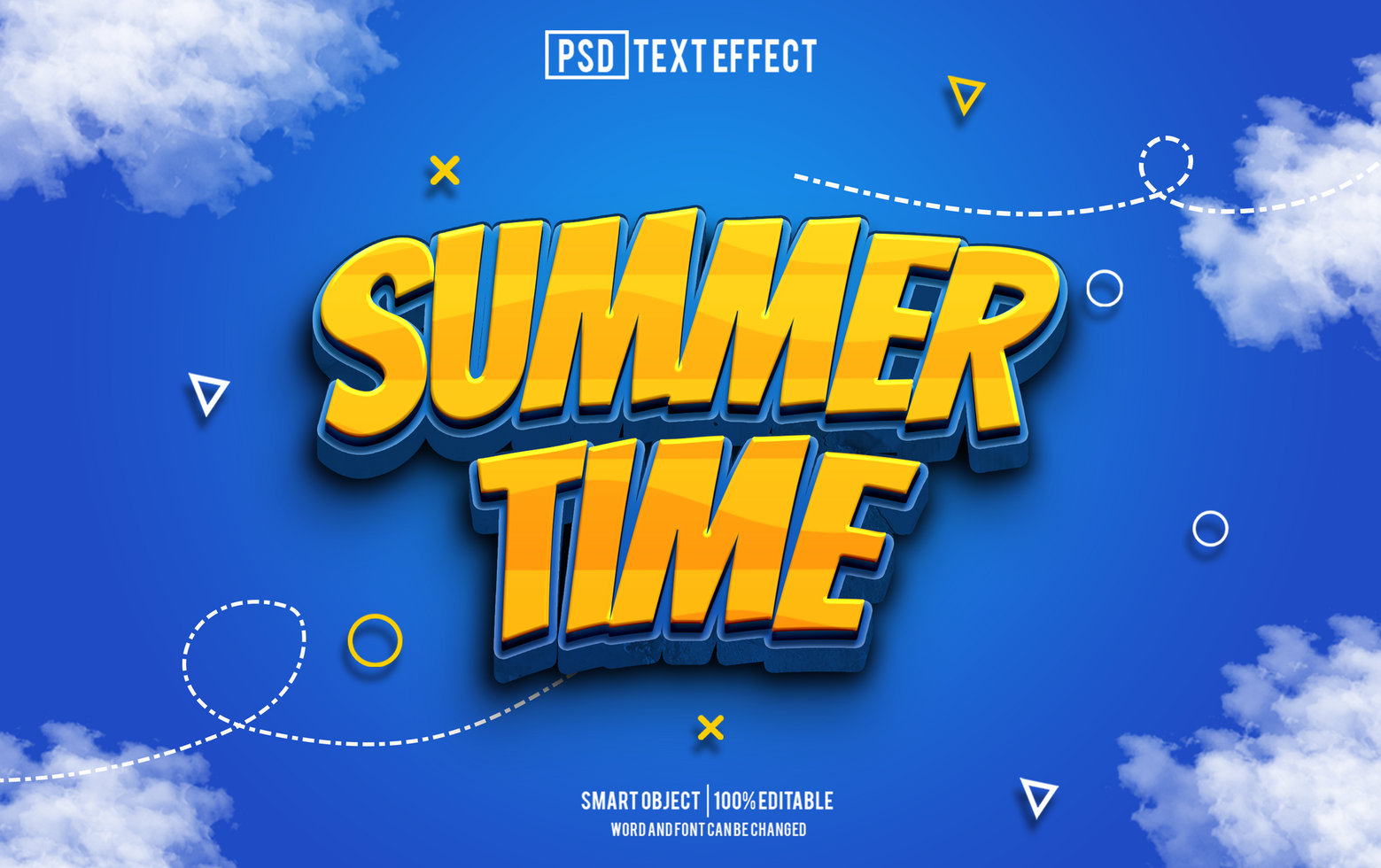 summer time text effect, font editable, typography, 3d text. psd