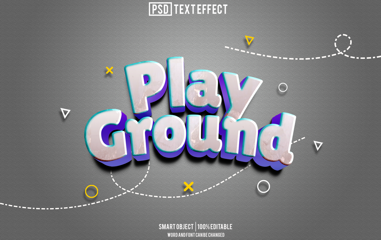 play ground text effect, font editable, typography, 3d text. psd