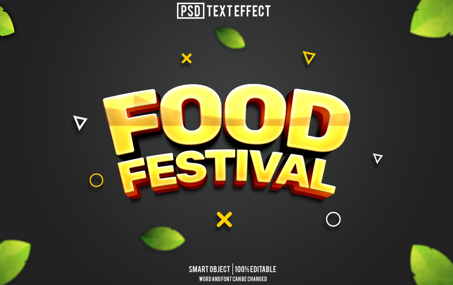 food festival text effect, font editable, typography, 3d text psd