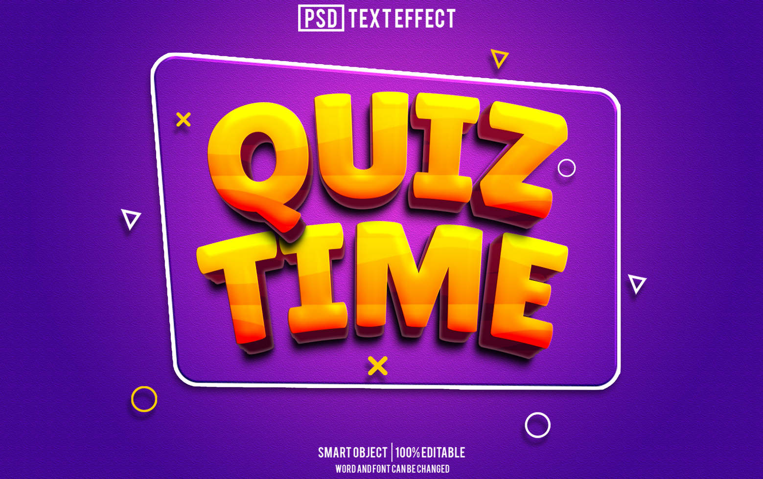 quiz time text effect, font editable, typography, 3d text psd