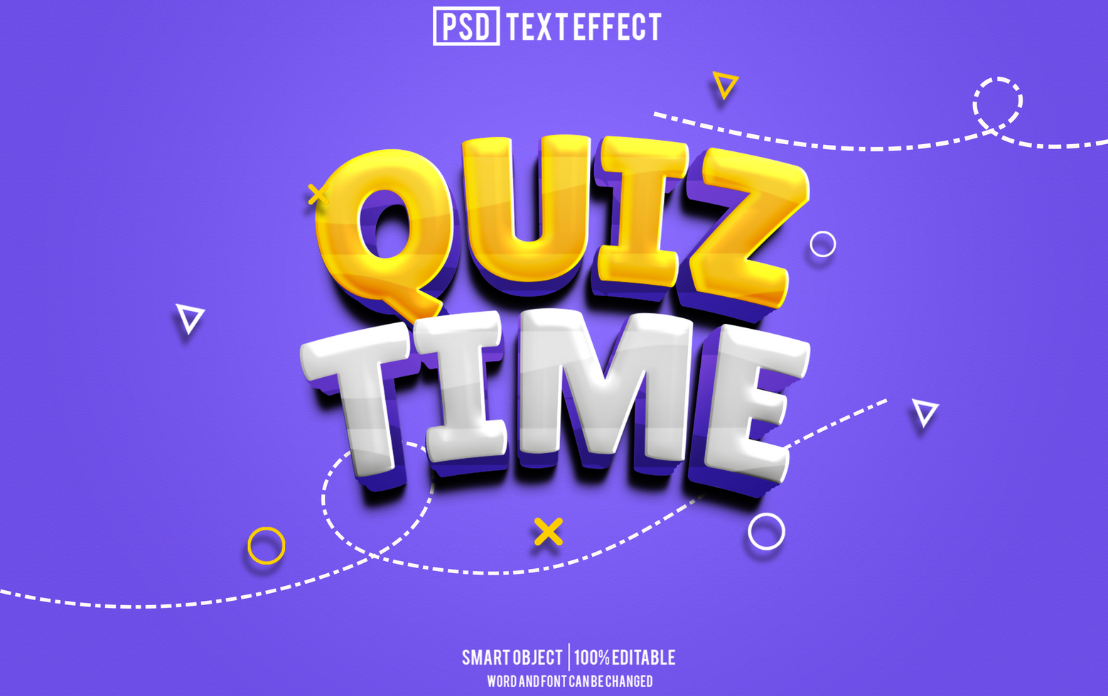 quiz time text effect, font editable, typography, 3d text psd