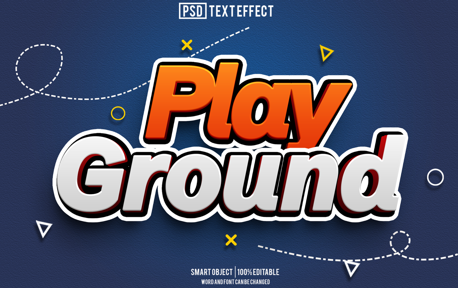 play ground text effect, font editable, typography, 3d text. psd