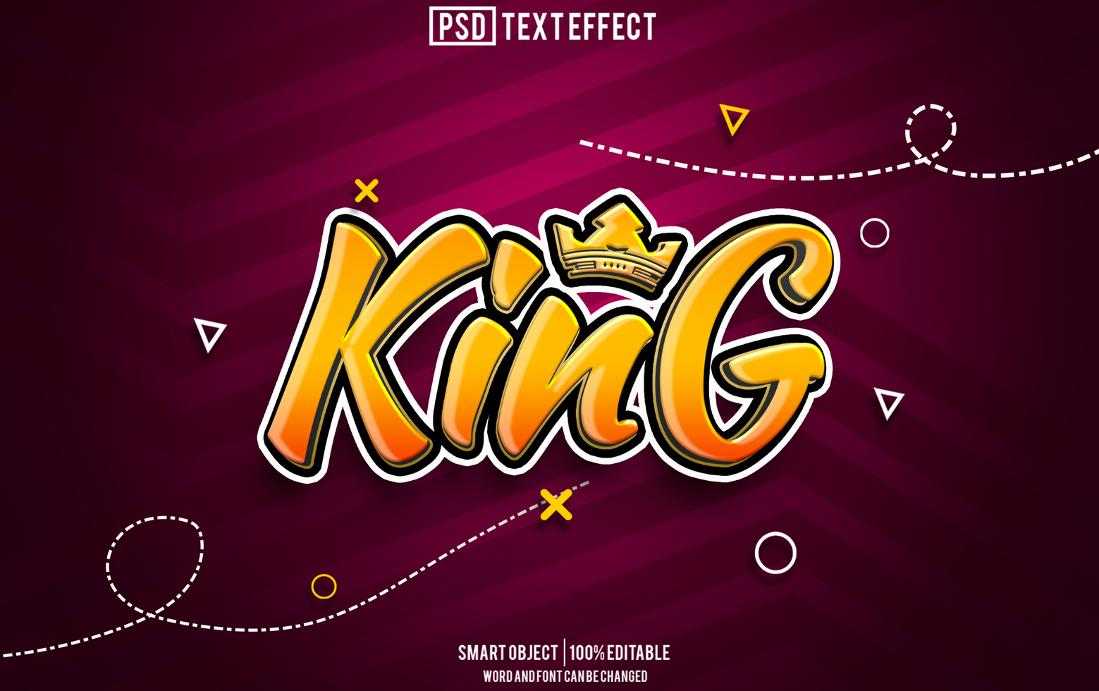 king text effect, font editable, typography, 3d text psd