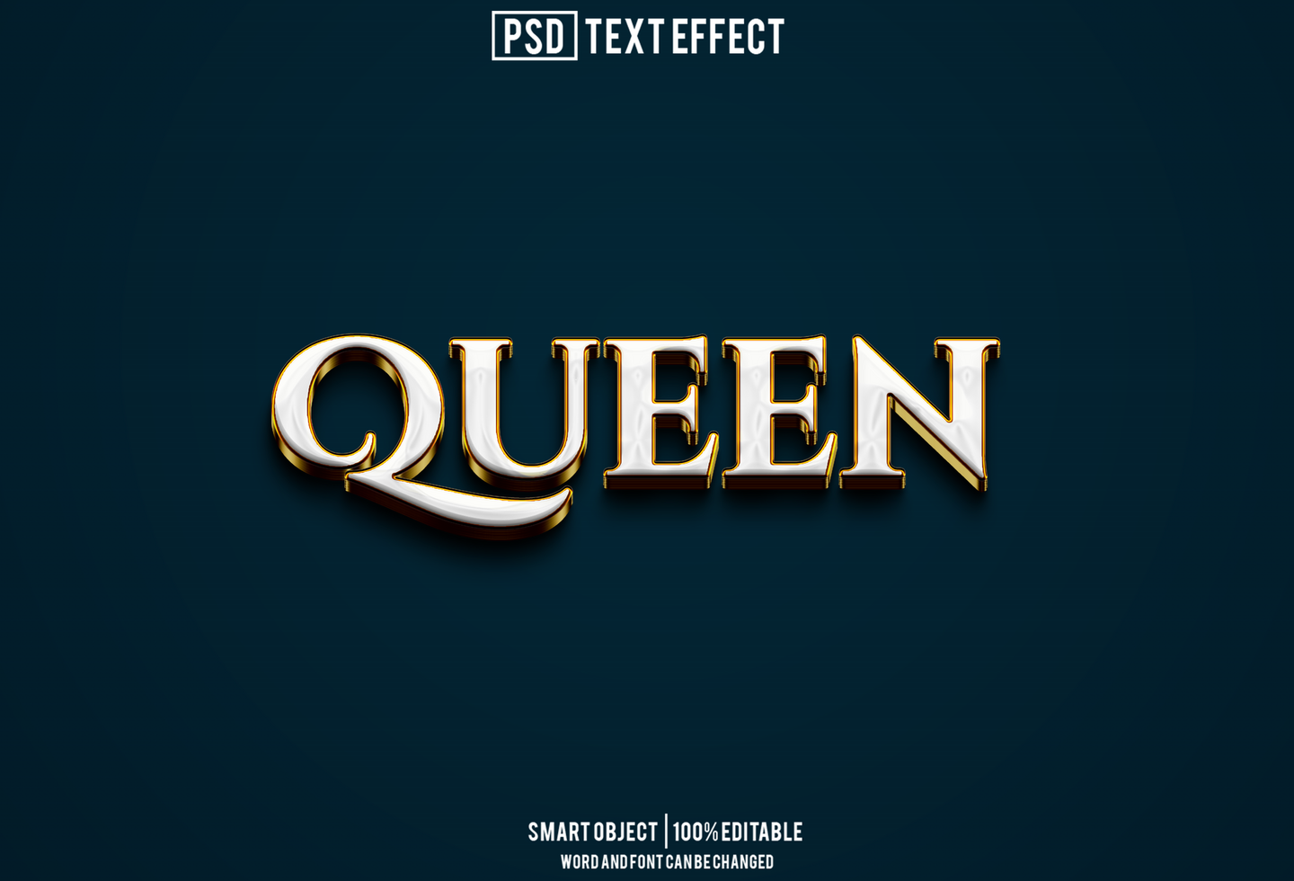 queen text effect, font editable, typography, 3d text psd